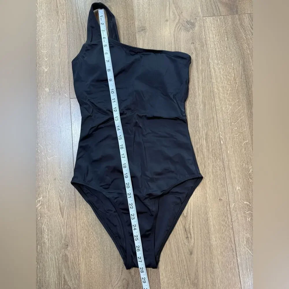 NWT Andie Swim The Nantucket One Shoulder One Piece Black Swimsuit Sz Sm Tall